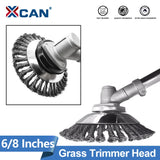 XCAN 6/8 Inches Grass Trimmer Brush Cutter Garden Trimmer Head Weed Brush Steel Wire Wheel