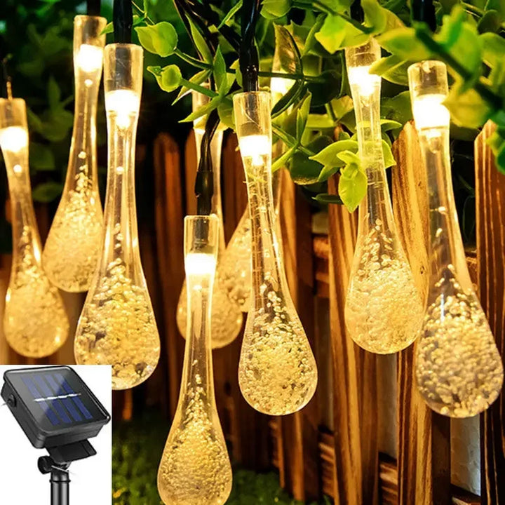 Water droplets Solar String Lights led Waterproof Outdoor Decoration garland