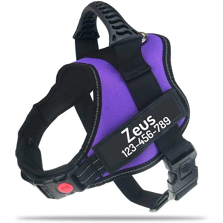 Personalised No Pull Dog Harness with Custom Name and Phone Number Heavy Duty Pet Vest To Prevent Tugging Pulling Choking