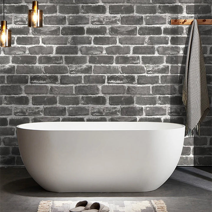Self sticking PVC retro nostalgic imitation brick texture brown red brick self-adhesive wallpaper for home decoration vinyl film