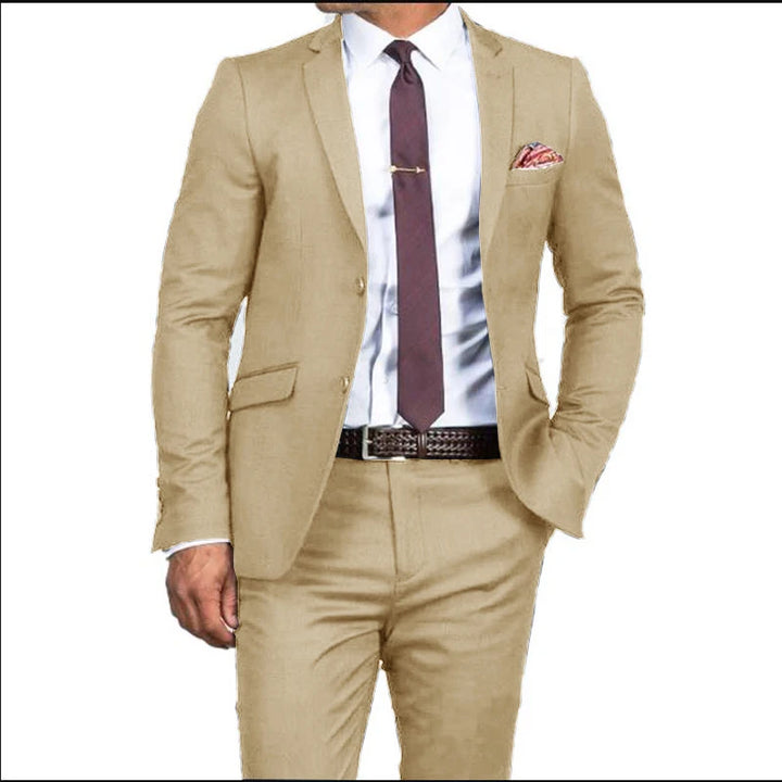 Men's Formal Fit Single breasted Elegant man suit Customized  Casual Business Office Jacket Set of Two Comfortable