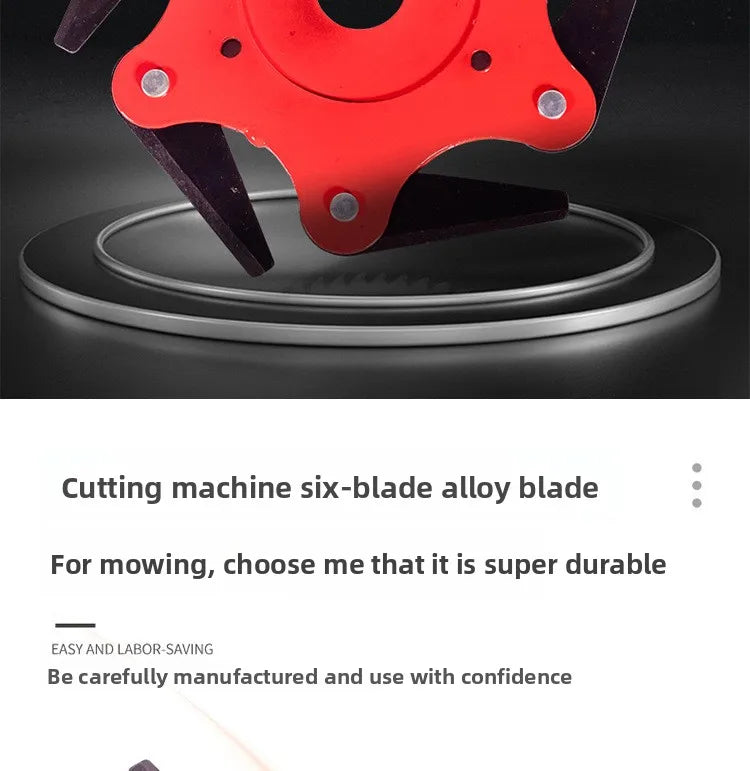 6-Blade Lawn Mower Cutter Head - Universal Multi-Purpose Brush Cutter Attachment for Grass & Weeds (Fits Most Trimmers)