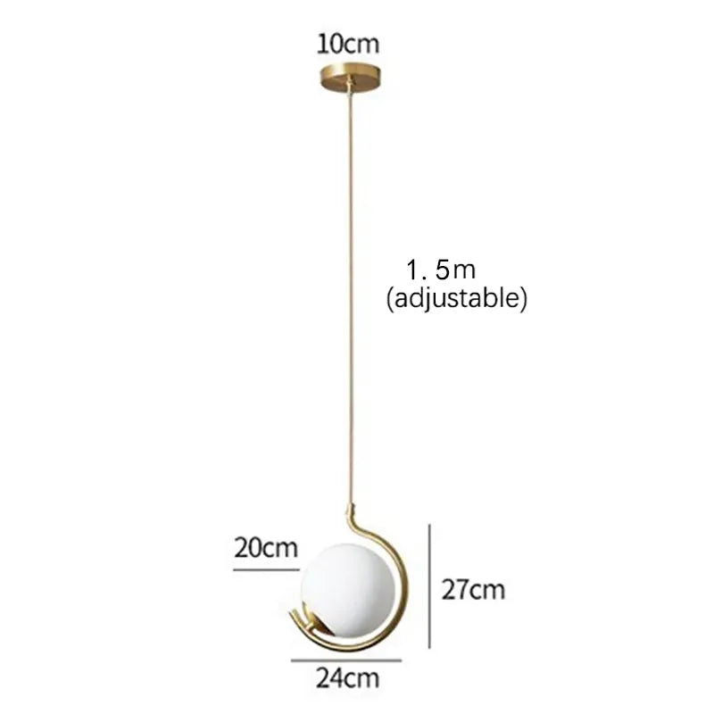Nordic Glass Pendant Light Modern Brass Creative minimalist Chandelier For Dinning Room E27 Transparent Lampshade For Restaurant