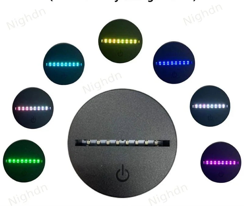 3D Bicycle Night Light 7 Color Illusion LED USB Night Lamp for Bedroom