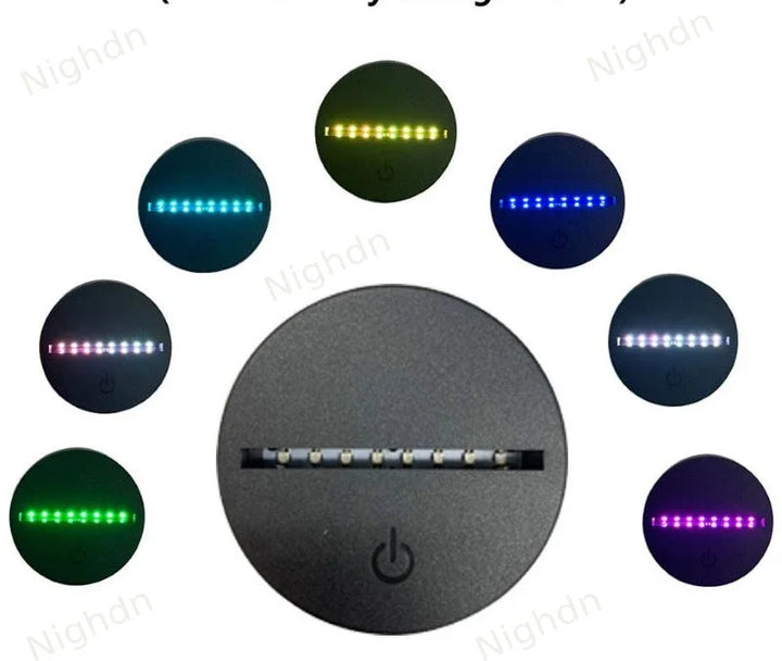 3D Bicycle Night Light 7 Color Illusion LED USB Night Lamp for Bedroom