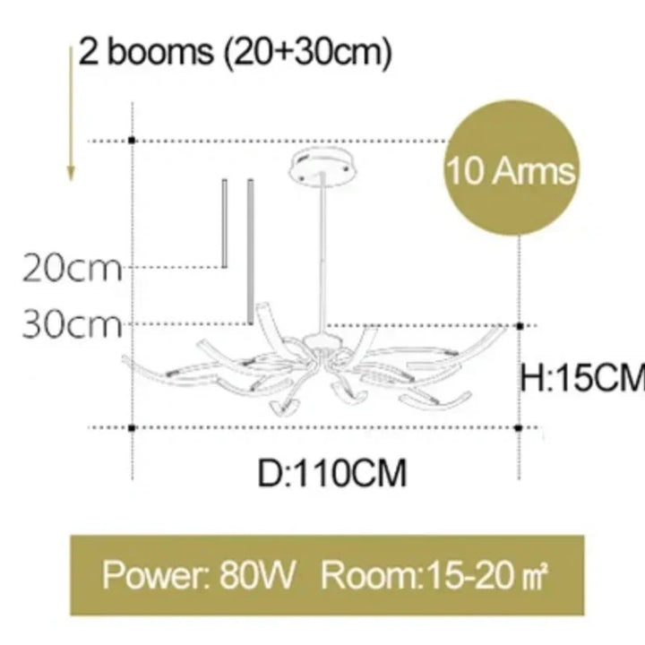 Modern Black Gold Dimming Pendant Light Nordic Creative LED Ceiling Chandeliers For Living Room Home Decor Light Fixtures