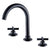 BECOLA Black Basin Faucets Brass Polished Chrome Deck Mounted Bathroom Sink Faucets 3 Hole Double Handle Hot And Cold Water Tap