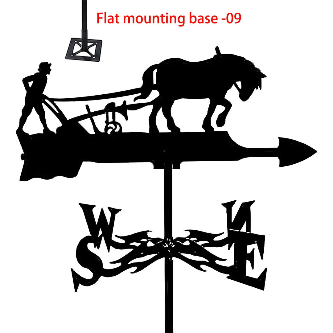 Weather Vane Metal Weathervanes Wind Direction Indicators, Metal Wind Vanes Signs for Roof Mount, Farmhouse Courtyard Decoration