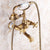 Antique Luxury Bathroom Shower Faucet Copper Black Bathtub Faucet Shower Set Wall Mounted 2 Handles Shower
