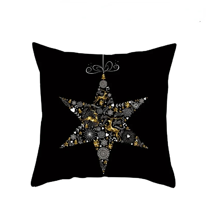 1pcs/set Christmas Black Gold Cushion Cover Merry Christmas Decorations for Home
