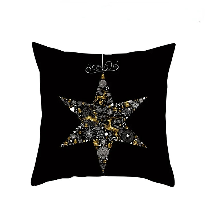 1pcs/set Christmas Black Gold Cushion Cover Merry Christmas Decorations for Home