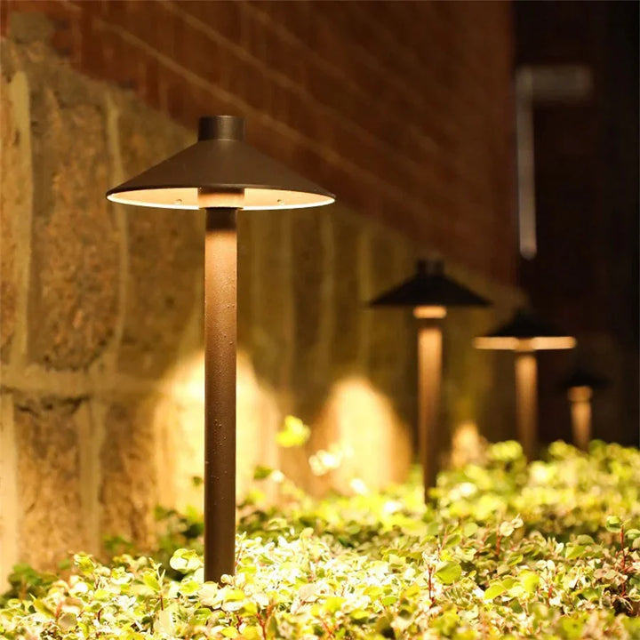Waterproof Mushroom LED Lawn Light Outdoor Landscape Pathway Post Lamps With insert Aluminum Villa Pole Pillar Lamps