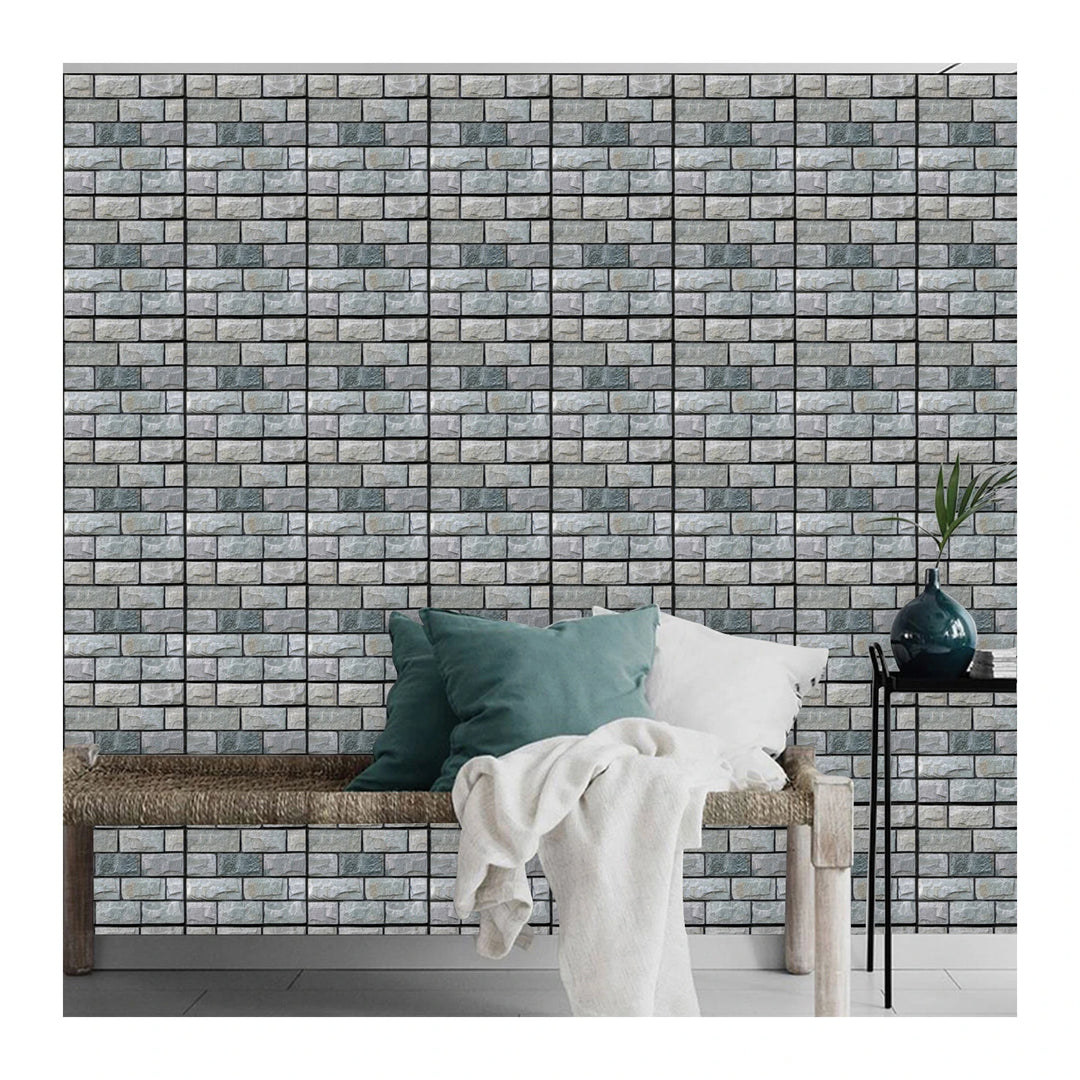 Self-Adhesive 3D Wall Stickers 10Pcs Set 30x30cm Waterproof PVC Wallpapers DIY Home Living Room Decor Art Murals