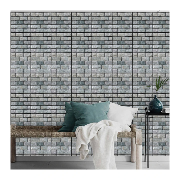 Self-Adhesive 3D Wall Stickers 10Pcs Set 30x30cm Waterproof PVC Wallpapers DIY Home Living Room Decor Art Murals