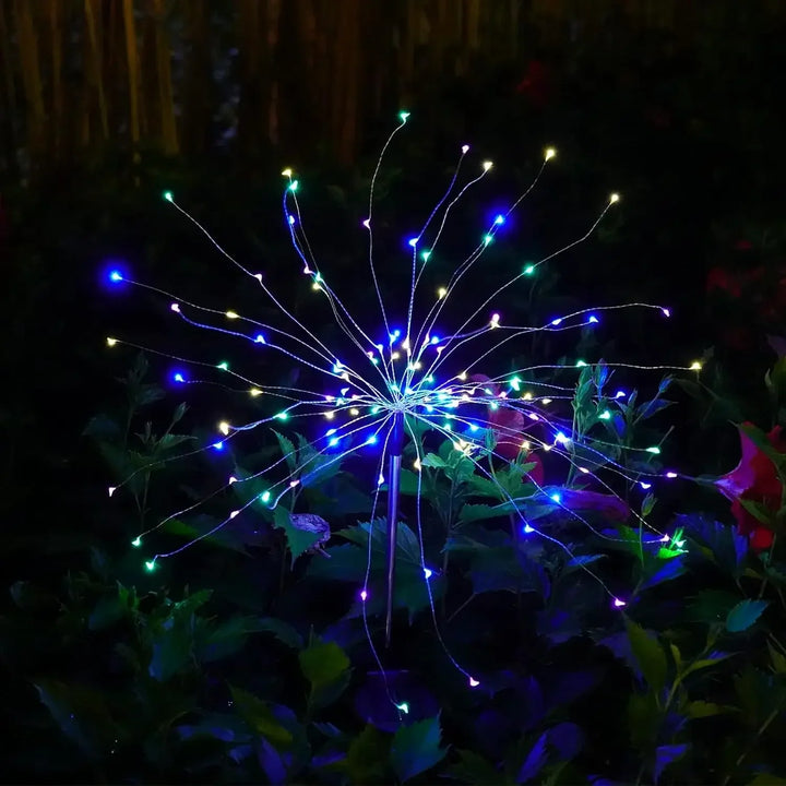 LED Solar Power Firework Lights Garden Decoration Fairy Lights Waterproof Outdoor Dandelion Lawn Lamp for Patio Garden Decor