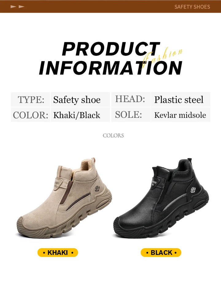 Insulated 6KV Plastic Toe Men's Safety Shoes Anti-impact Puncture-Resistant Work Boots Durable Labor Protection Footwear
