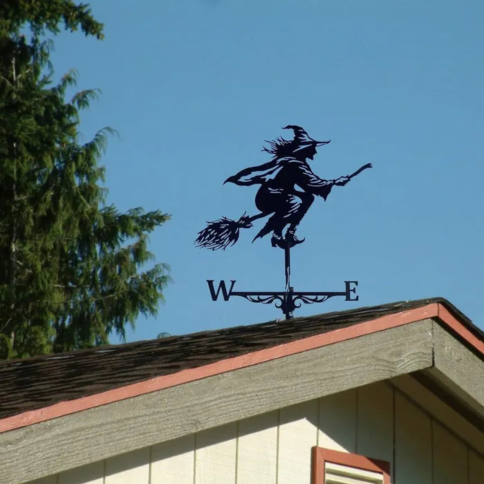 Weathervane, Metal Outdoor Garden Ironwork, Roof Courtyard Garden Decoration, Creative Furniture Chicken, Witch, Housewares New