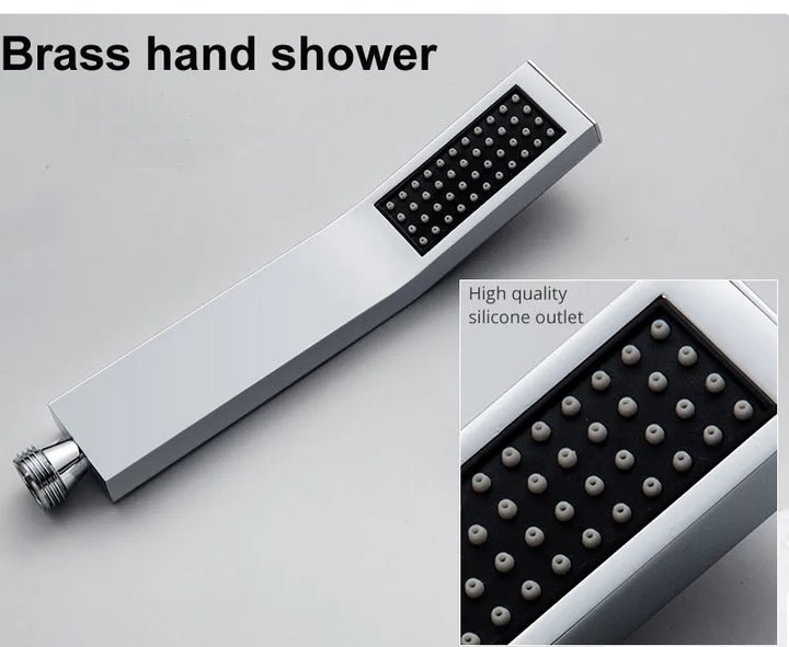 hm Modern LED Shower Set 20Inch Ceiling Mist Rainfall Shower Head System Bathroom Thermostatic Shower Faucets Massage Body Jets