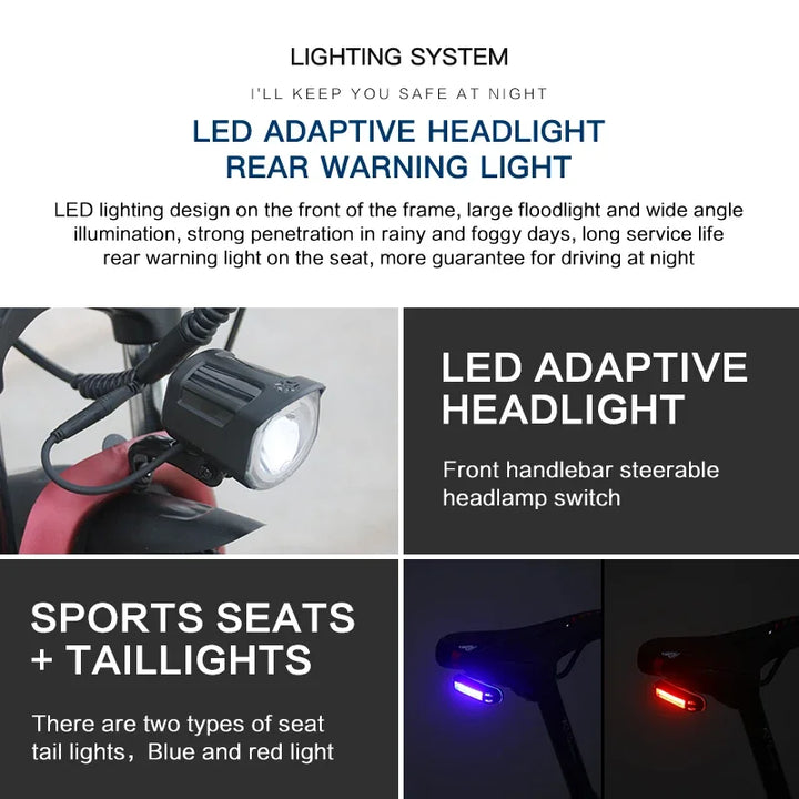 AKEZ Electric Bicycle 36V13AH Lithium Battery 350W Brushless motor Adult E-Bike 26Inch Thin tire Urban Commuting Electric Bike