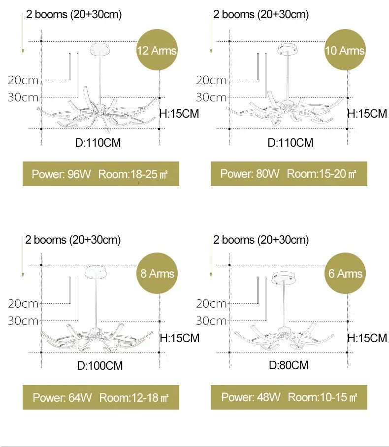 Modern Black Gold Dimming Pendant Light Nordic Creative LED Ceiling Chandeliers For Living Room Home Decor Light Fixtures