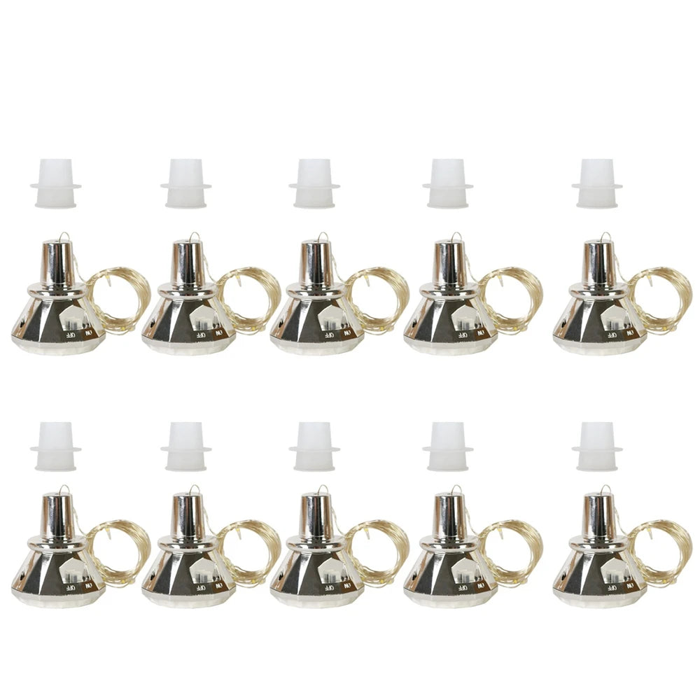 Updated Solar Wine Bottle Lights 2M 20 LED Copper Wire Fairy Garland String Lights 4/8/10 Pack