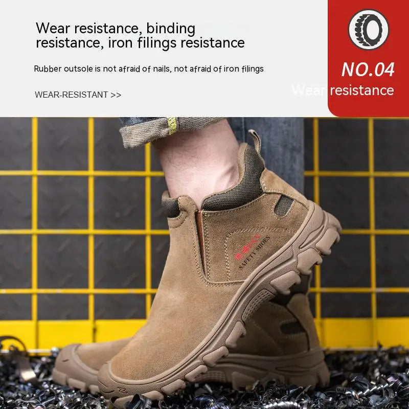 Mens Steel Toe Safety Shoes Breathable Soft Non Slip Work Boots Protective Comfortable Footwear for Men Insulation 6KV Shoes
