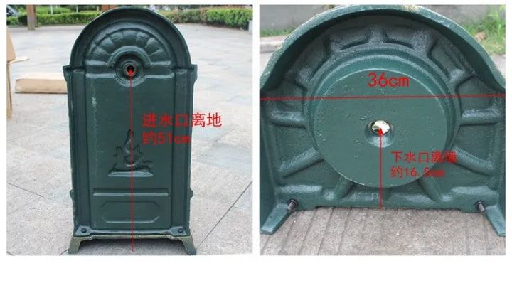 Cast iron art outdoor wash basin courtyard sink against the wall balcony outdoor integrated retro balconygarden pool