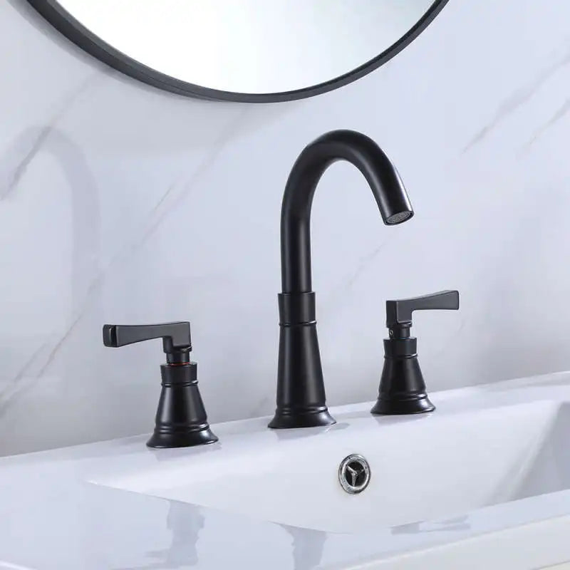 European basin faucet Three-hole split type hot and cold household all-copper faucet