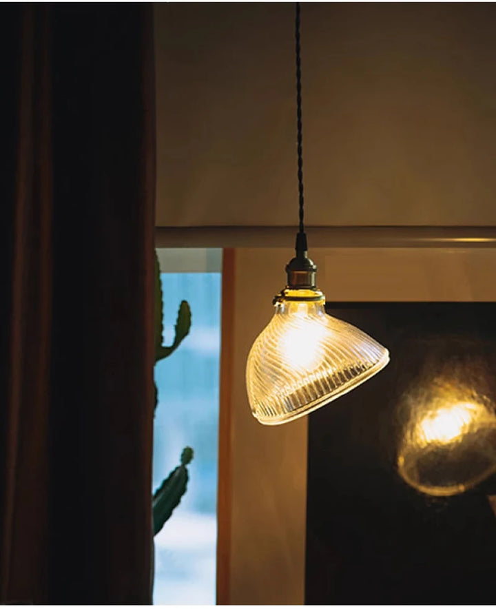 Suspension Green Stripe Glass Chandelier E27 Restaurant Pendant Light For Dining Room Kitchen Cafe Bedside Hanging Lamp Fixtures