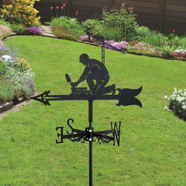 Weathervane, Metal Outdoor Garden Ironwork, Roof Courtyard Garden Decoration, Creative Furniture Chicken, Witch, Housewares New