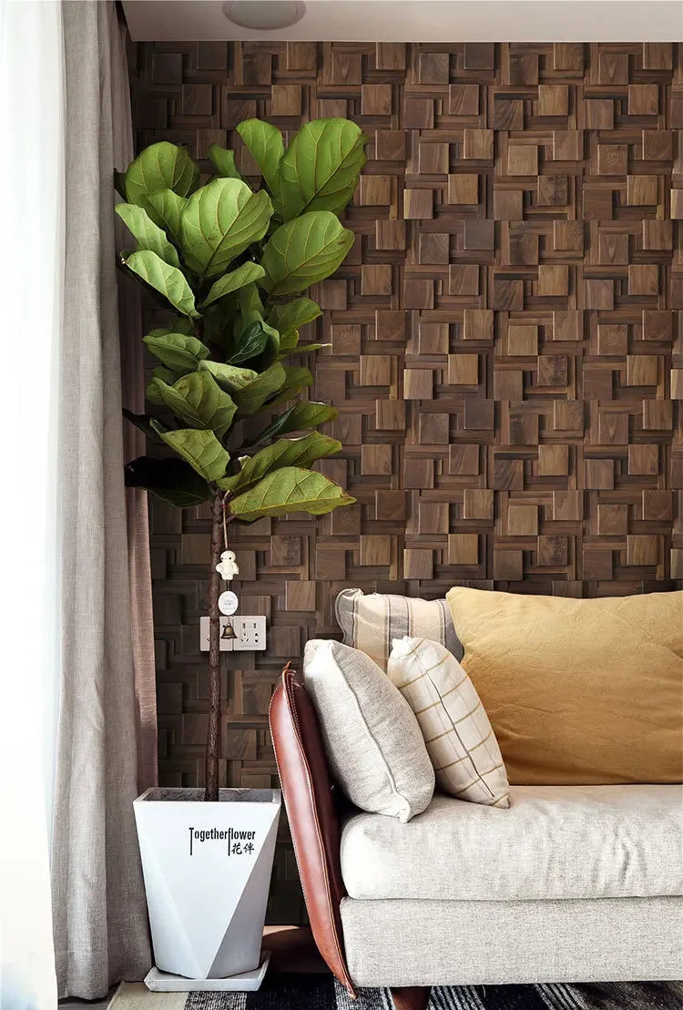 North America imported black walnut log solid wood large square mosaic