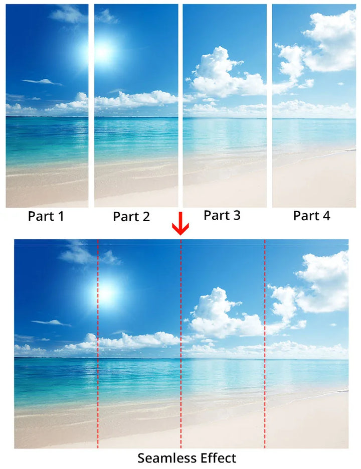 3D Custom Mural Wallpaper - Window Sea View with Red Flowers Stone Path Small Island Garden Lake Background wall for Home Decor