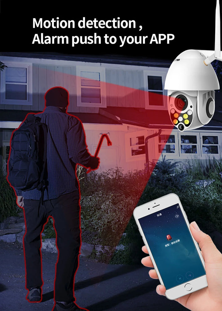 YCC365 Plus WIFI Camera Wireless Outdoor IP Security Protection Two Way Audio 1080P PTZ Tilt Speed Dome Surveillance CCTV Camera