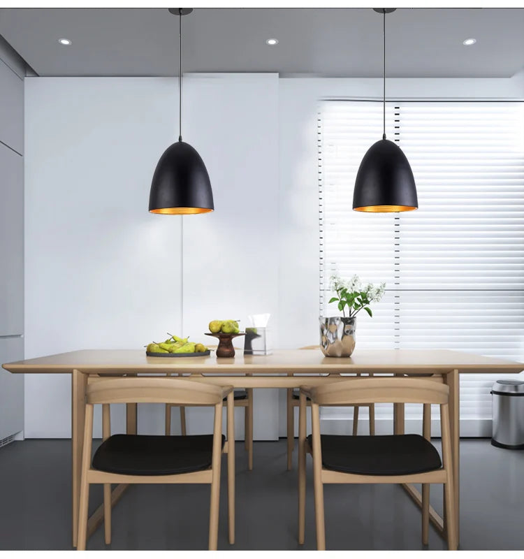 Nordic Retro Industrial Black Ceiling Pendant Lamp E27 for Restaurant Dining Table Bar Decorative Lighting Fixture