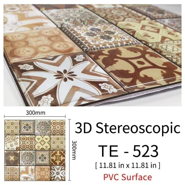 10/20PCS Imitation Brick Tile cobblestone Wall Stickers Water and Oil Proof for Kitchen Restaurant Tea room Relaxation area etc.