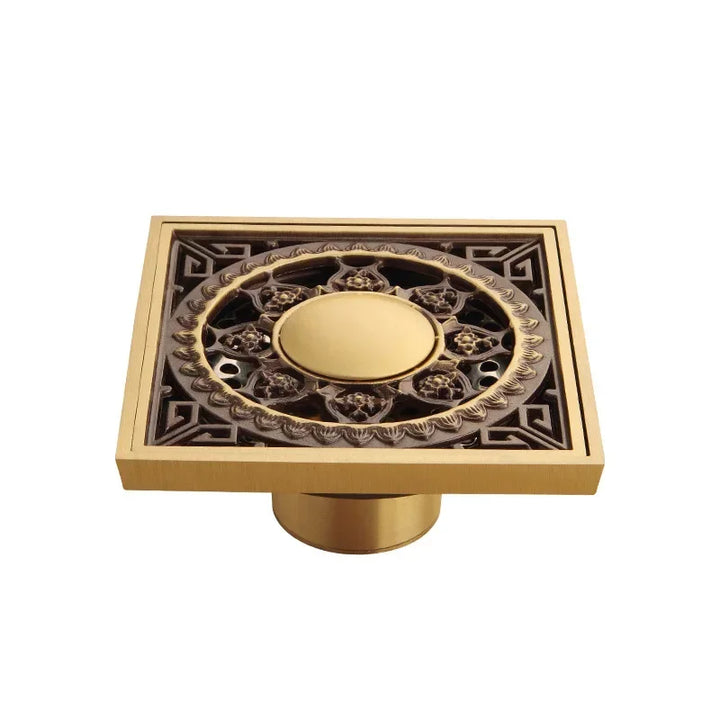 10*10cm Golden Floor Drain  Brass Prevention Odor Thickening Drain Shower Bathroom Drainage Balcony Washing Machine Floor Drain