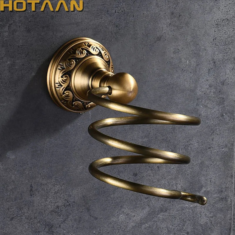 Solid Anti-Rust Aluminium Made Wall Mounted Hair Dryer Rack Holder Stand Rack Shelf For Bathroom Accessories