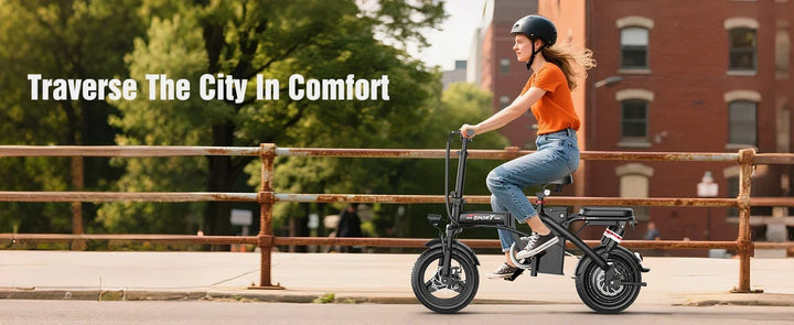 400W power electric bicycle, 14-inch foldable urban fashionable transportation E-Bike, 48V 30AH super large capacity battery