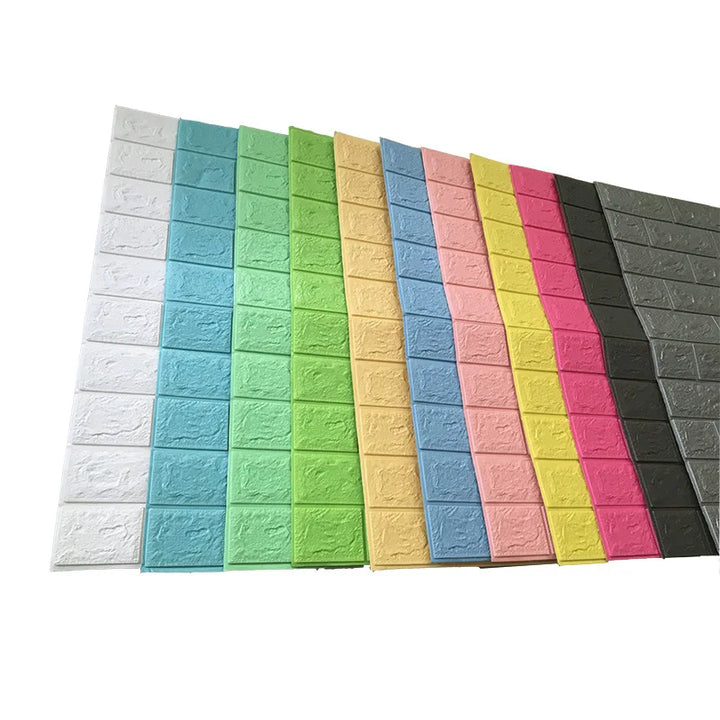 5/12PCS Self Adhesive Wallpaper Peel And Stick 3D Wall Panel Living Room Brick Stickers  Brick Paper Home Decor