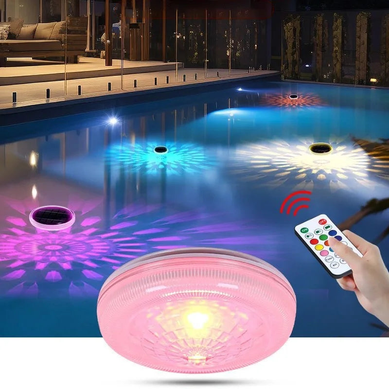 Solar Floating Pool Light Intelligent Auto On&Off 6Color Changing Modes Holiday & Celebration Light Settings Enhances Cozy