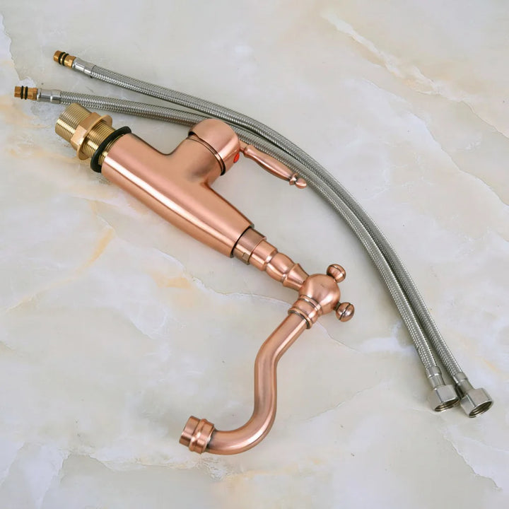 Bathroom sink faucet cold and hot bathroom faucet Antique Red Copper faucet mixer Nnf630