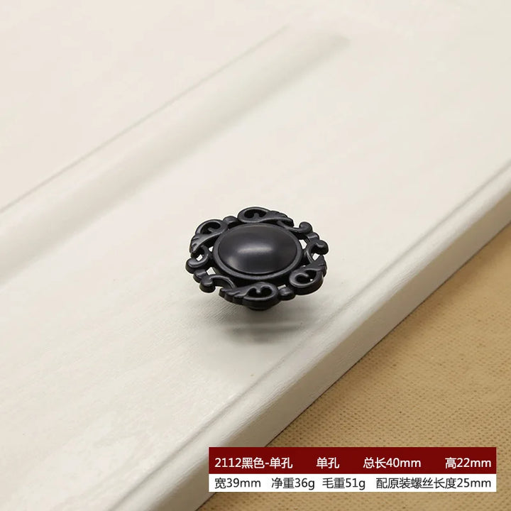 American Style Piano Black Hardware Cabinet Knob Handle European Style Garden Cabinet handle  Cabinet Knob Door Pull