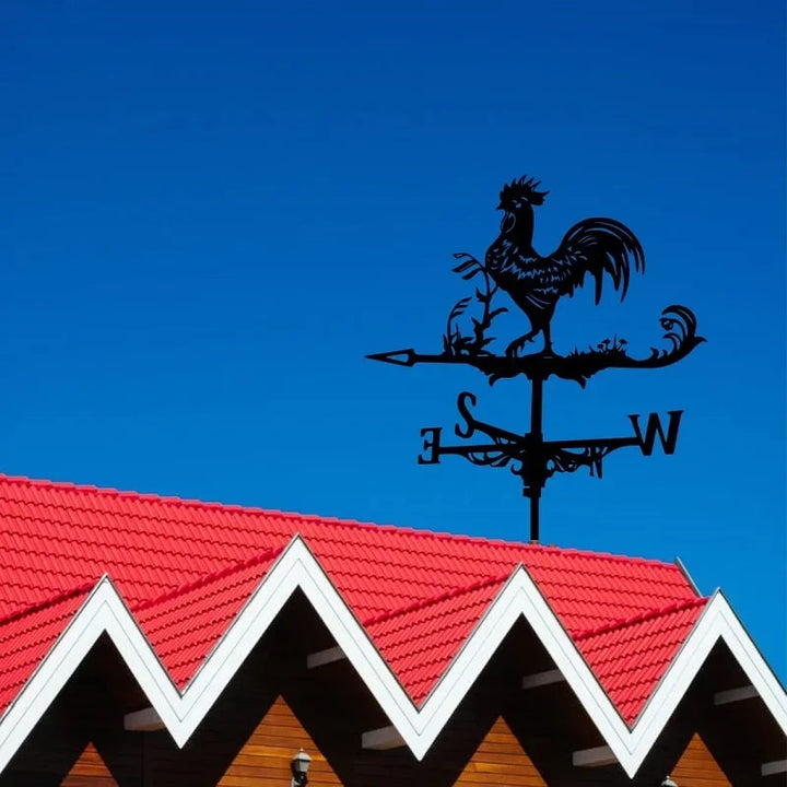 Weathervane, Metal Outdoor Garden Ironwork, Roof Courtyard Garden Decoration, Creative Furniture Chicken, Witch, Housewares New