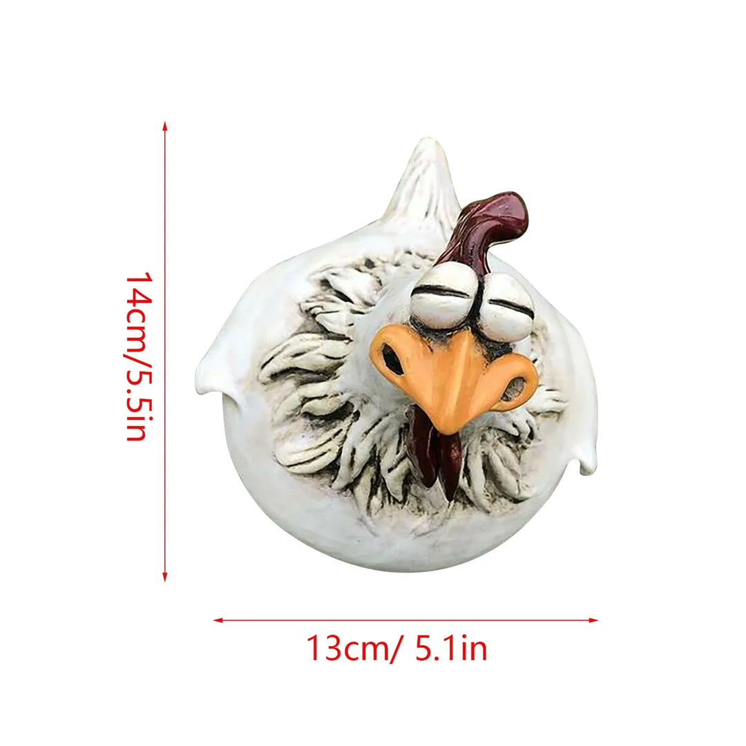 Chicken Sitting on Fence Decor Garden Statues for Fences Rooster Wall Art Yard Sculptures Farm Patio Lawn Decoration