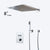 KEMAIDI Bathroom Wall Mount Thermostatic Rainfall Shower Faucet Set Chrome Concealed Shower System Waterfall Tub Spout Mixer Tap