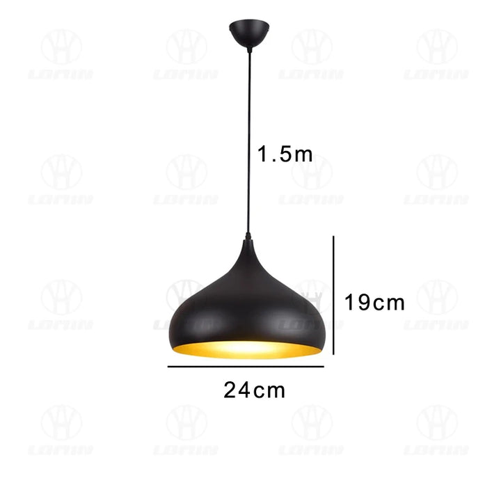 Nordic Retro Industrial Black Ceiling Pendant Lamp E27 for Restaurant Dining Table Bar Decorative Lighting Fixture