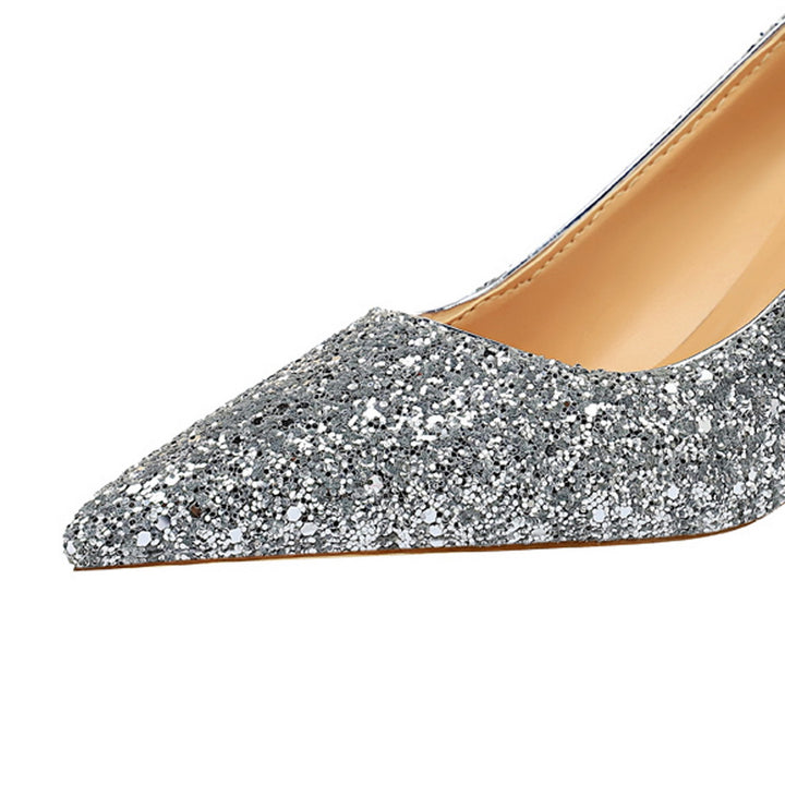 Women 7cm 9.5cm High Heels Bling Pumps Sparkly Heels