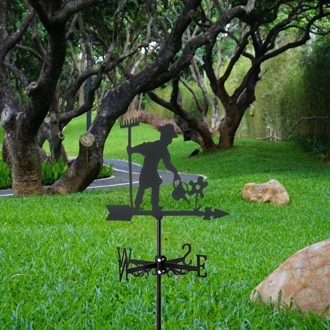 Weathervane, Metal Outdoor Garden Ironwork, Roof Courtyard Garden Decoration, Creative Furniture Chicken, Witch, Housewares New