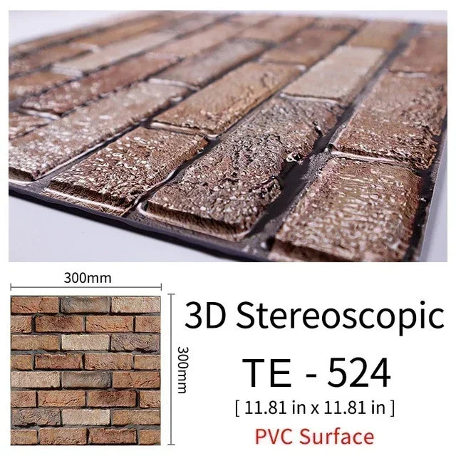 10/20PCS Imitation Brick Tile cobblestone Wall Stickers Water and Oil Proof for Kitchen Restaurant Tea room Relaxation area etc.
