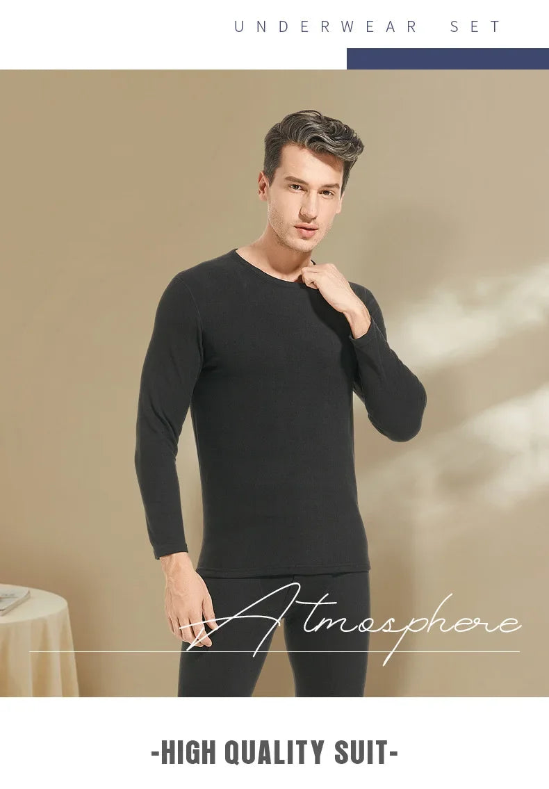 Autumn Winter New Men's Cashmere Silk Soft Comfortable Warm Underwear with Thickened Plush Set for Men Women Thermal Clothing